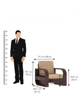 Denzaderb Solid Sheesham Wood 1 Seater Sofa (Walnut Finish)